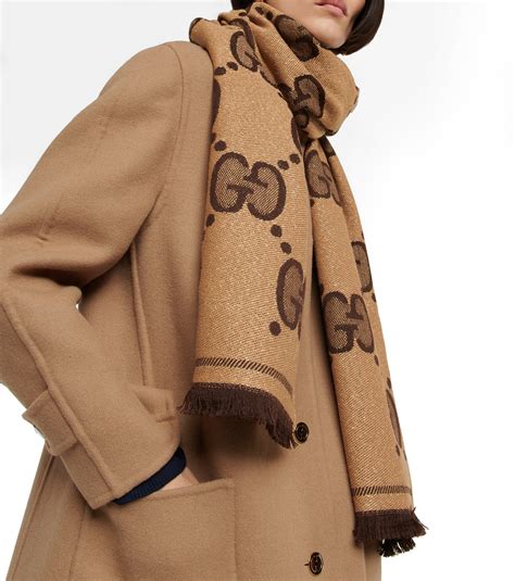 gg wool jacquard scarf
